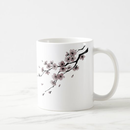 Japanese Samurai&Sakura Ink Art Mug Koffiemok (Rechts)