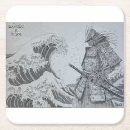 Japanese samurai&ukiyoe original art kartonnen onderzetters