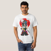 Japanese Samurai Vaporwave Cool Girl T-shirt (Voorkant volledig)