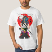 Japanese Samurai Vaporwave Cool Girl  T-shirt (Voorkant)
