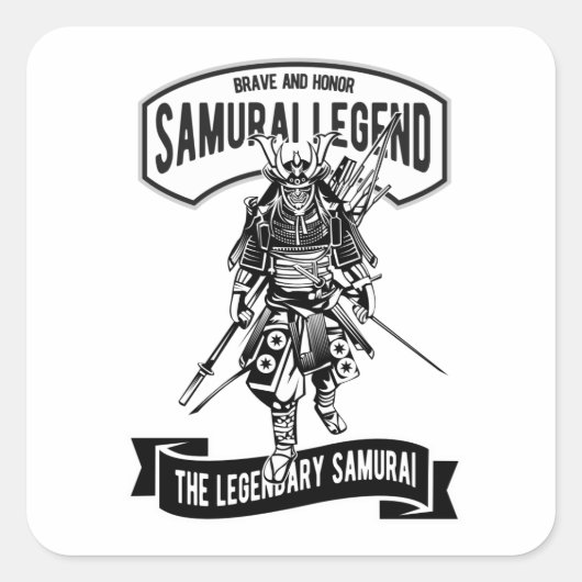 Japanese "Samurai" Vierkante Sticker (Voorkant)