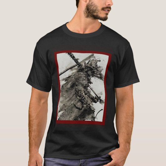 Japanese Samurai Vintage Fighter Retro T-shirt (Voorkant)