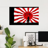 JAPANESE Samurai Warrior Flag Art Poster (Thuiskantoor)