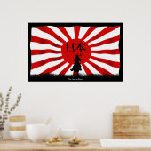 JAPANESE Samurai Warrior Flag Art Poster (Keuken)