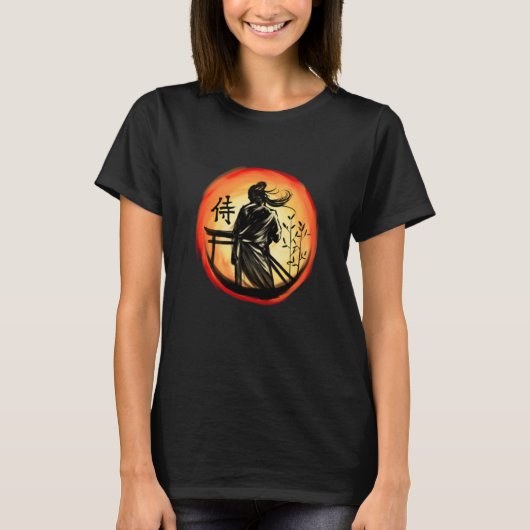 Japanese Samurai Warrior Lone Bushido Warrior T-shirt (Voorkant)