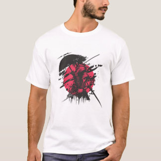 Japanese Samurai Warrior Silhouette Red Sun T-shir T-shirt