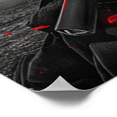 Japanese samurai woman with tattoo under full moon poster (Hoek)