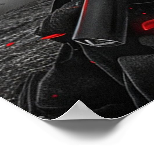 Japanese samurai woman with tattoo under full moon poster (Hoek)