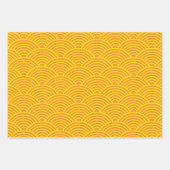 Japanese Seigaiha Wave | Orange and Yellow Inpakpapier Vel (Voorkant)