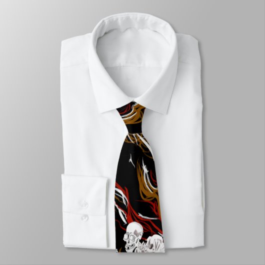 japanese skull & skull mole（ガシャドクロ & もぐらのガイコツ） stropdas (Gebonden)