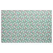 japanese spitz hond florals turquoise stof (Fat Quarter)