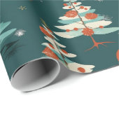 Japanese style Christmas tree and sloppy stroke Cadeaupapier (Rol Hoek)