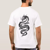 Japanese Style Dragon Illustration Tee T-shirt (Achterkant)