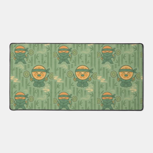 Japanese Style Orange Ninja Repeating Bureaumat (Voorkant)