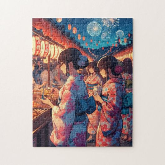 Japanese Summer Festival – Fireworks Puzzle Legpuzzel (Verticaal)