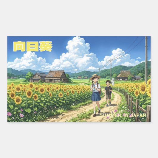 Japanese Summer Sunflower Sticker (Voorkant)