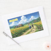 Japanese Summer Sunflower Sticker (Envelop)