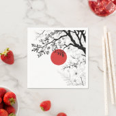 Japanese Sun & Nature Brush Art Servet (Insitu)