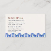 Japanese Sushi Restaurant Catering Service Photo Visitekaartje (Achterkant)