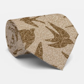 Japanese Swallows in Flight, Brown and Beige Stropdas (Opgerold)