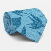 Japanese Swallows in Flight, Cobalt and Pale Blue Stropdas (Opgerold)