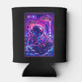 Japanese Synthwave Sci Fi UFO Astronaut Cool Gamer Blikjeskoeler (Achterkant)