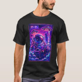 Japanese Synthwave Sci Fi UFO Astronaut Cool Gamer T-shirt (Voorkant)