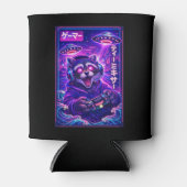 Japanese Synthwave Sci Fi UFO Raccoon Cool Gamer Blikjeskoeler (Voorkant)