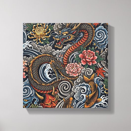 Japanese tattoo art canvas afdruk (Voorkant)