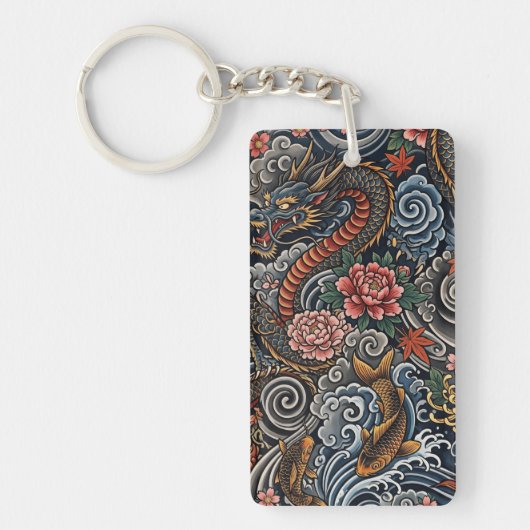 Japanese tattoo art sleutelhanger (Voorkant)