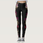 Japanese Tattoo Style Floral Snake Leggings (Voorkant)