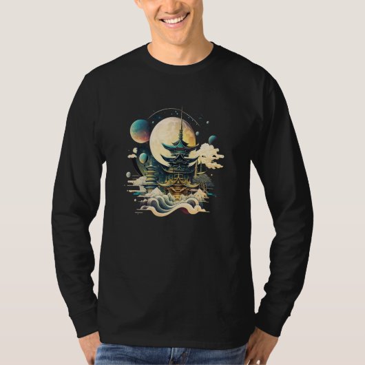 Japanese Temple Tokyo Asian Inspired Retro Japan 2 T-shirt (Voorkant)