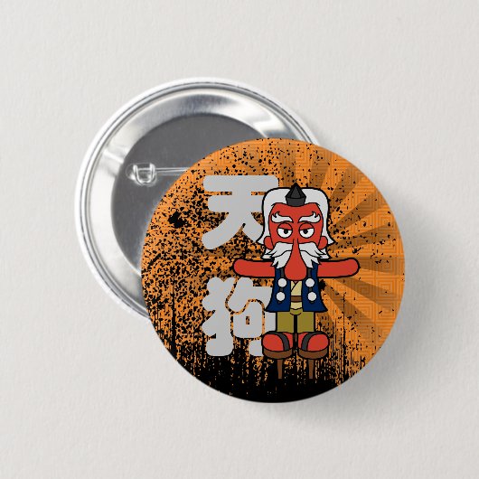 Japanese Tengu Yokai Ronde Button 5,7 Cm (Voorkant /achterkant)