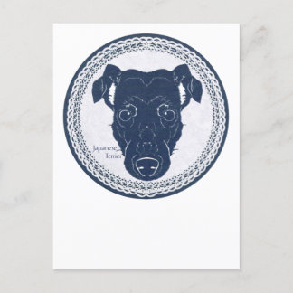 Japanese terrier paper-cutting /日本テリア・切り絵 トートバッグ briefkaart