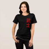 Japanese text warrior  Tri-Blend shirt (Voorkant volledig)