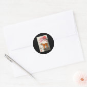 Japanese Tiger Cherry Blossoms Sakura Art Women Me Ronde Sticker (Envelop)