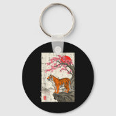 Japanese Tiger Cherry Blossoms Sakura Art Women Me Sleutelhanger (Voorkant)