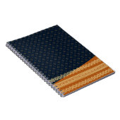 Japanese Tortoise and Diamond Pattern Gold Navy Notitieboek (Rechterzijde)