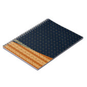 Japanese Tortoise and Diamond Pattern Gold Navy Notitieboek (Linkerzijde)