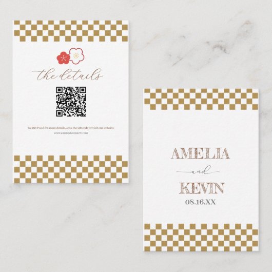 Japanese Touch Bridal Plaatskaartje (Voorkant / Achterkant)