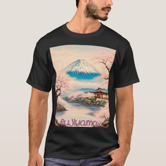 Japanese Traditional Fujiyama Ukiyo-e　日本　富士山　 T-shirt (Voorkant)