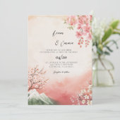 Japanese Traditional Landscape Wedding Kaart (Staand voorkant)
