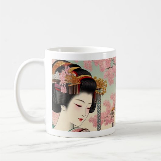 Japanese Traditional Maiko Sakura  Koffiemok (Links)