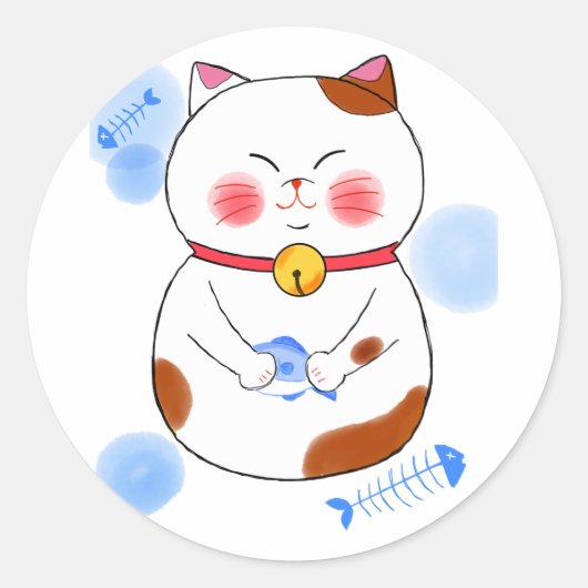 Japanese　Traditional　Vintage Ronde Sticker (Voorkant)