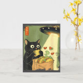 Japanese UFO Tacos Anime Cat Magic Kaart (Gele Bloem)