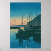 Japanese Ukiyo-e by Hasui Kawase "Morning in Beppu Poster (Voorkant)