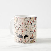 Japanese Ukiyo-e Cats — Custom Text Koffiemok (Voorkant links)