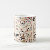 Japanese Ukiyo-e Cats — Custom Text Koffiemok (Center)