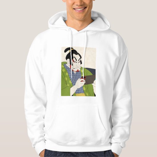 Japanese Ukiyoe Style Modern Gaming Kabuki Actor  Hoodie (Voorkant)