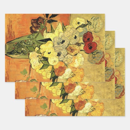 Japanese Vase, Roses, Anemones by Vincent van Gogh Inpakpapier Vel (Set)